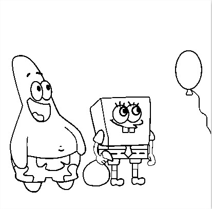 Coloriage bob l'Eponge et son ami patrick