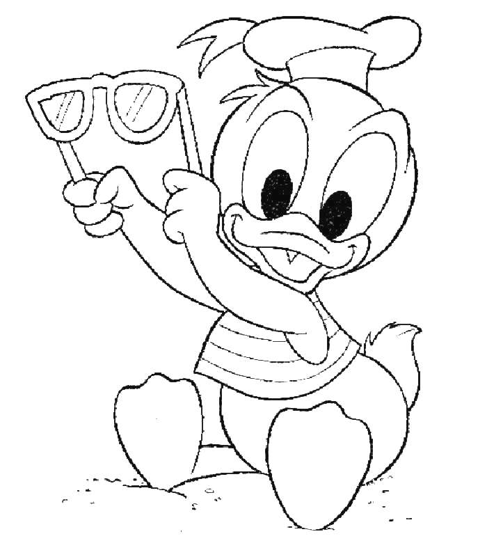 Coloriage Donald bebe