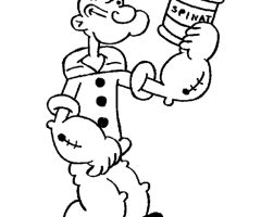 Coloriage Popeye et ses épinards