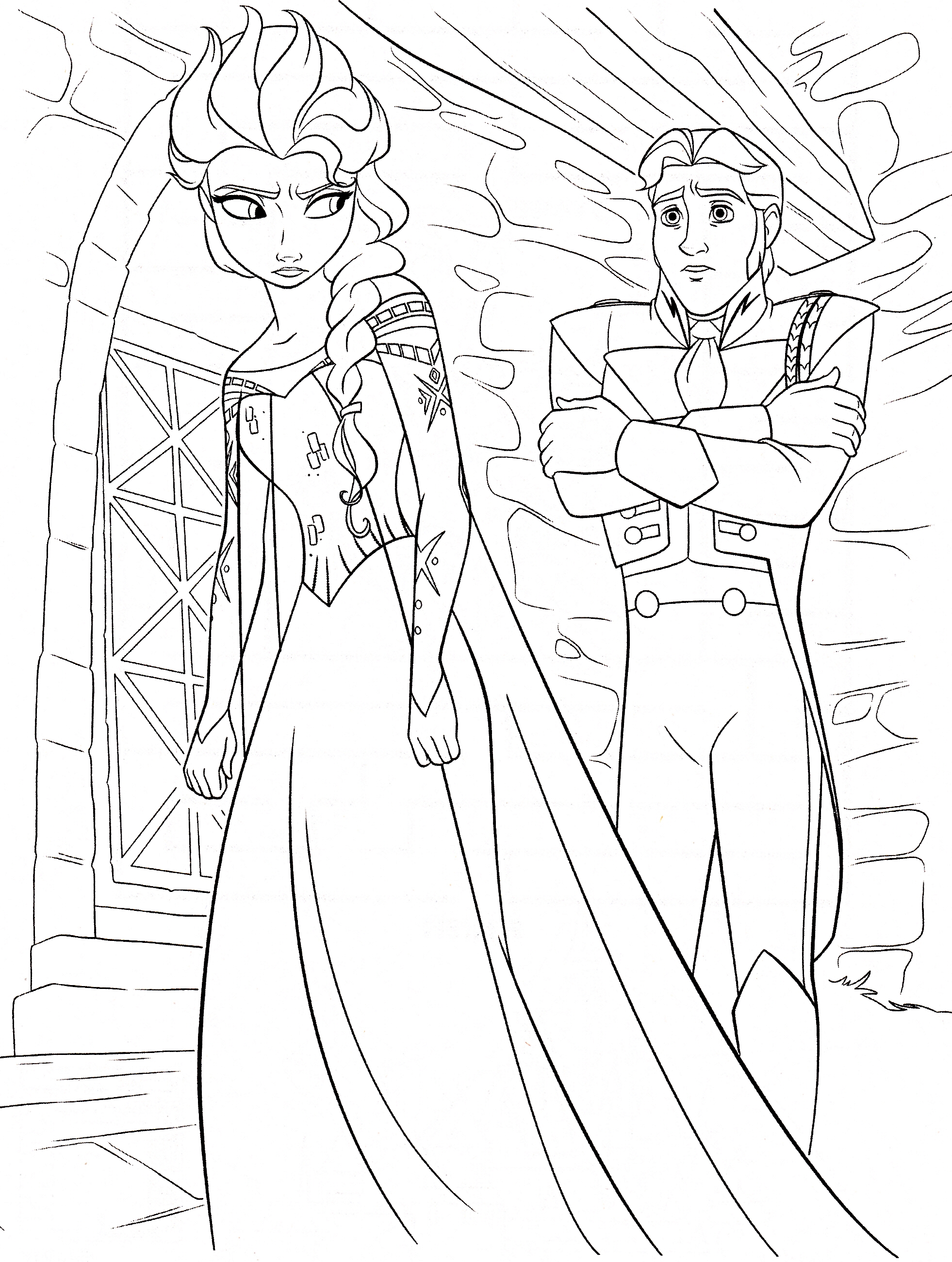 Coloriage Elsa et Hans