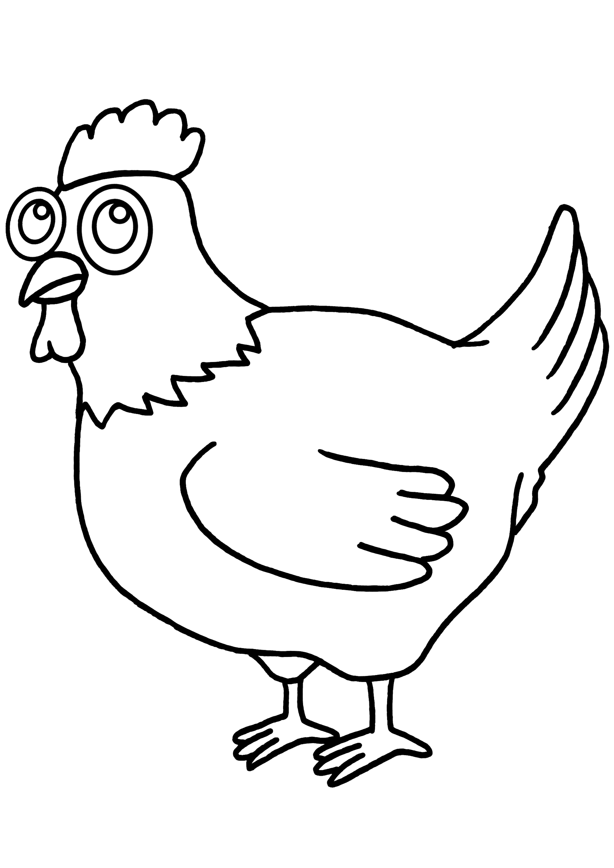 coloring-page-of-a-hen-with-glasses-to-print-and-color