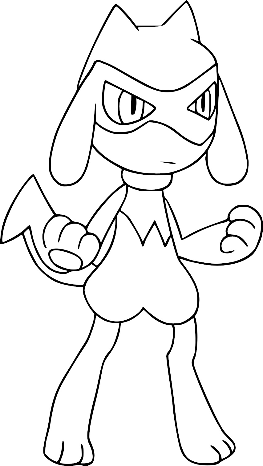 Riolu Pokemon coloring page to print and color